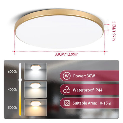 Plafon LED 18W/30W/40W IP44 do łazienki, kuchni i salonu – zimna, neutralna i ciepła biel