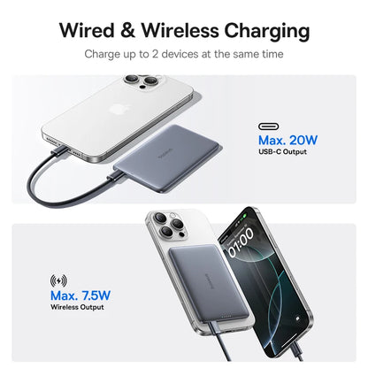 Baseus Power Bank 5000mAh 15W Magnetyczny Wireless