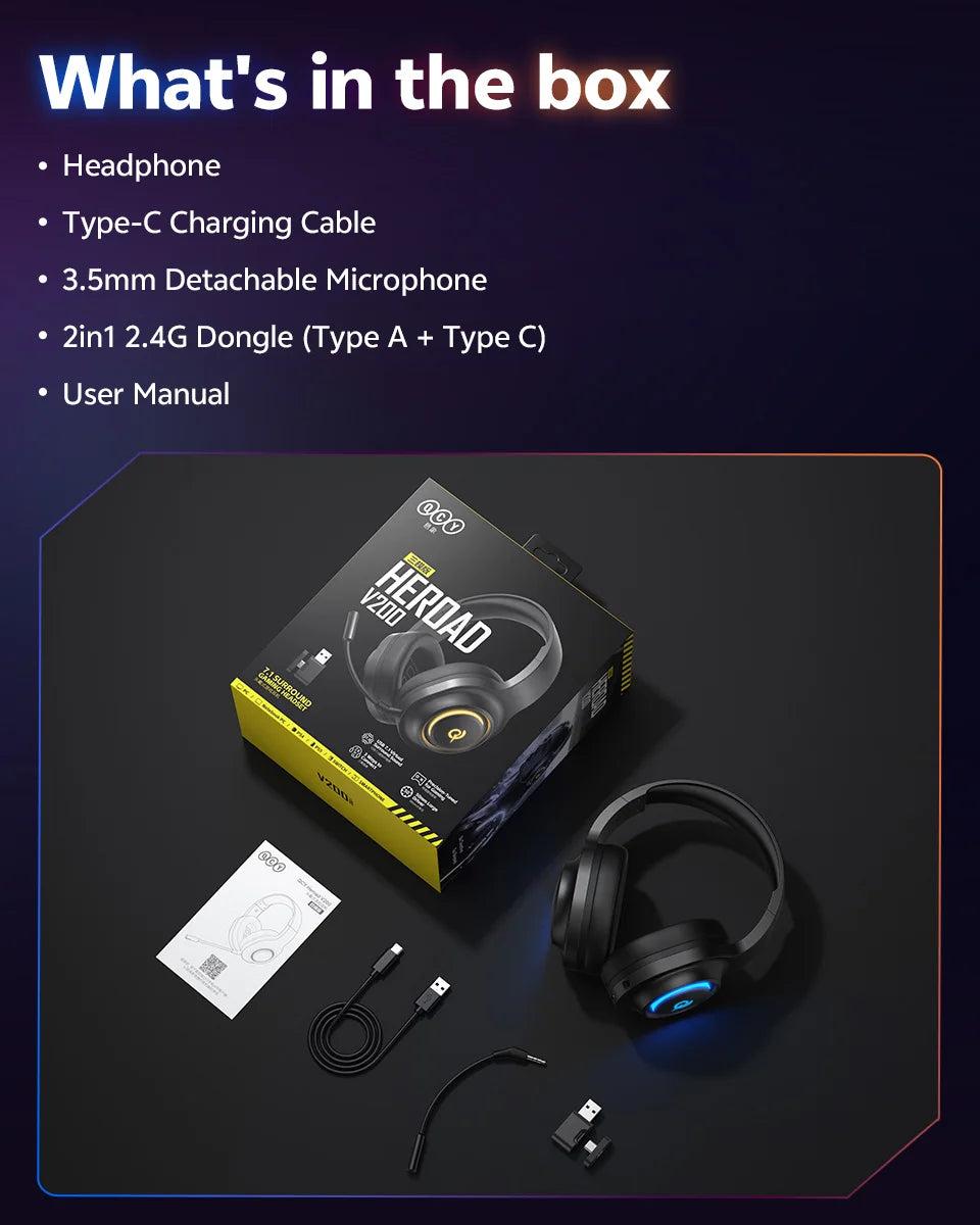 Słuchawki Bluetooth QCY Heroad V200 - 50mm Driver
