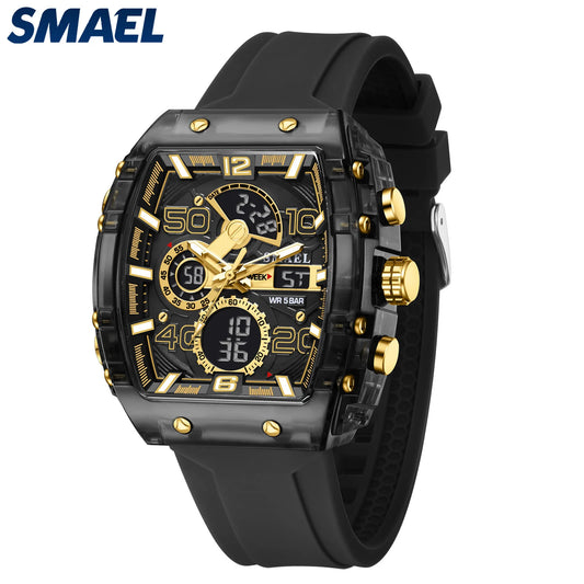 Smartwatch SMAEL 8109 – Dual Display, LED, Wodoszczelny 5ATM, Stoper i Alarm