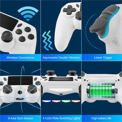 Pad bezprzewodowy GAMINJA P47 do PS4 PS3 PC – żyroskop 6-osiowy, touchpad, podwójne wibracje