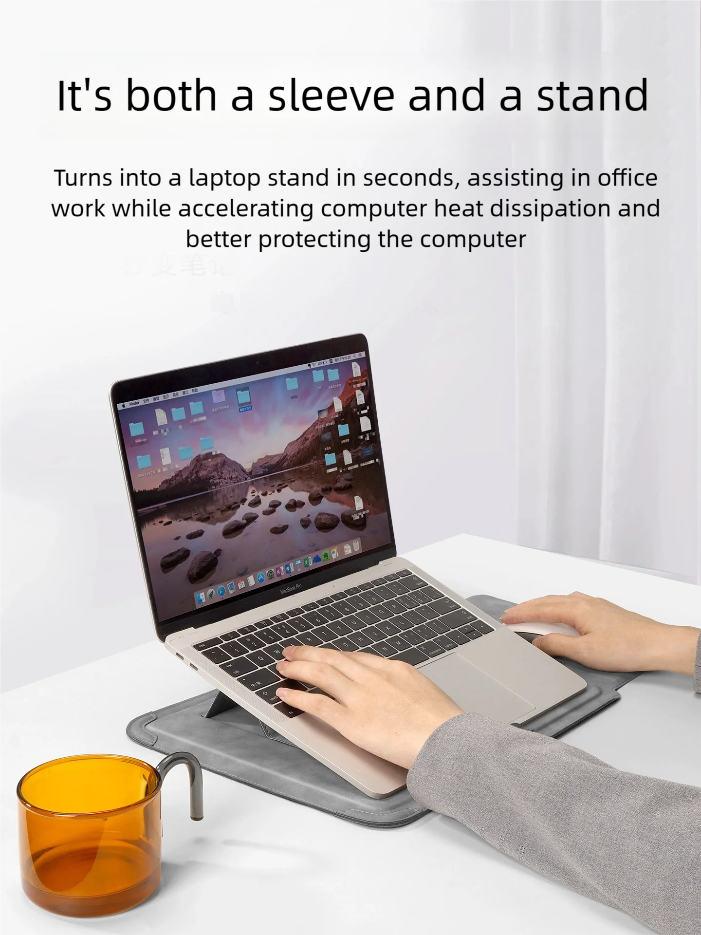 Pokrowiec na laptopa 13 14 15 15.6 16 cali z podstawką – etui do MacBooka, HP, Dell, Huawei
