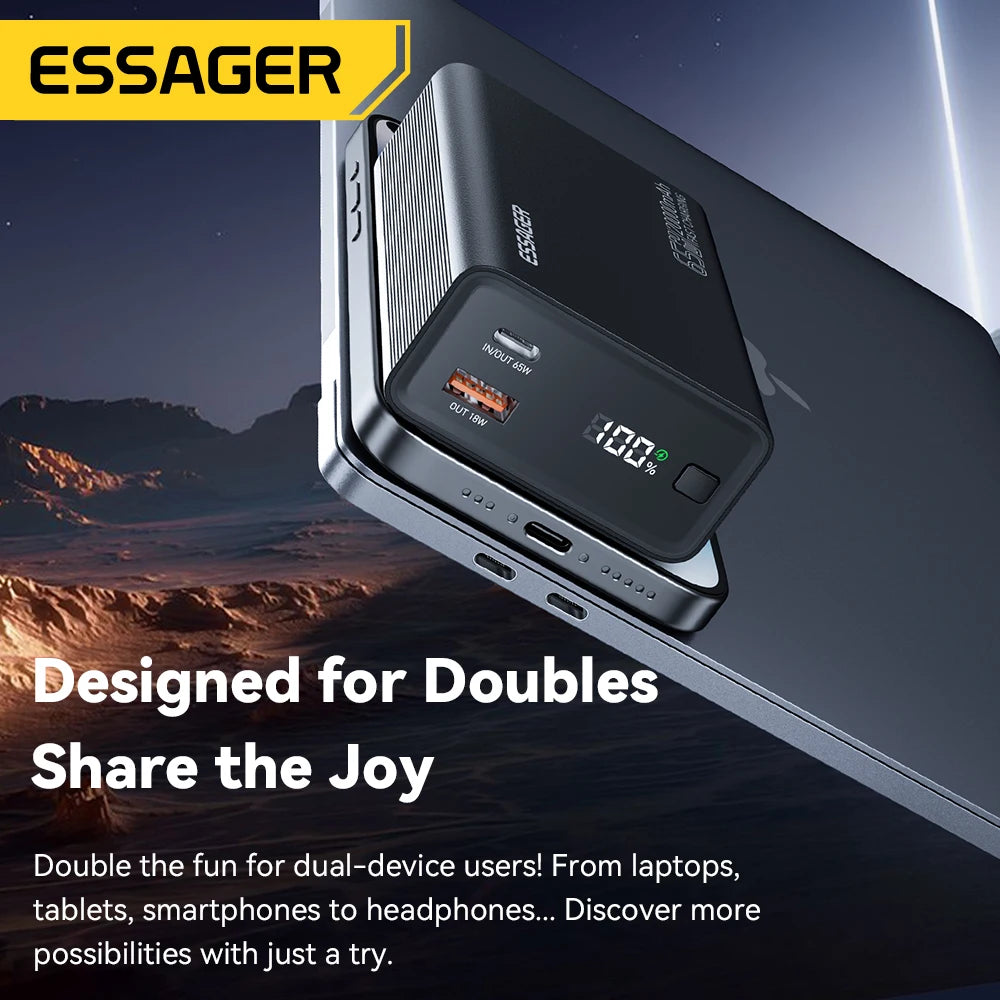 Power Bank 20000mAh PD 65W Szybkie Ładowanie iPhone