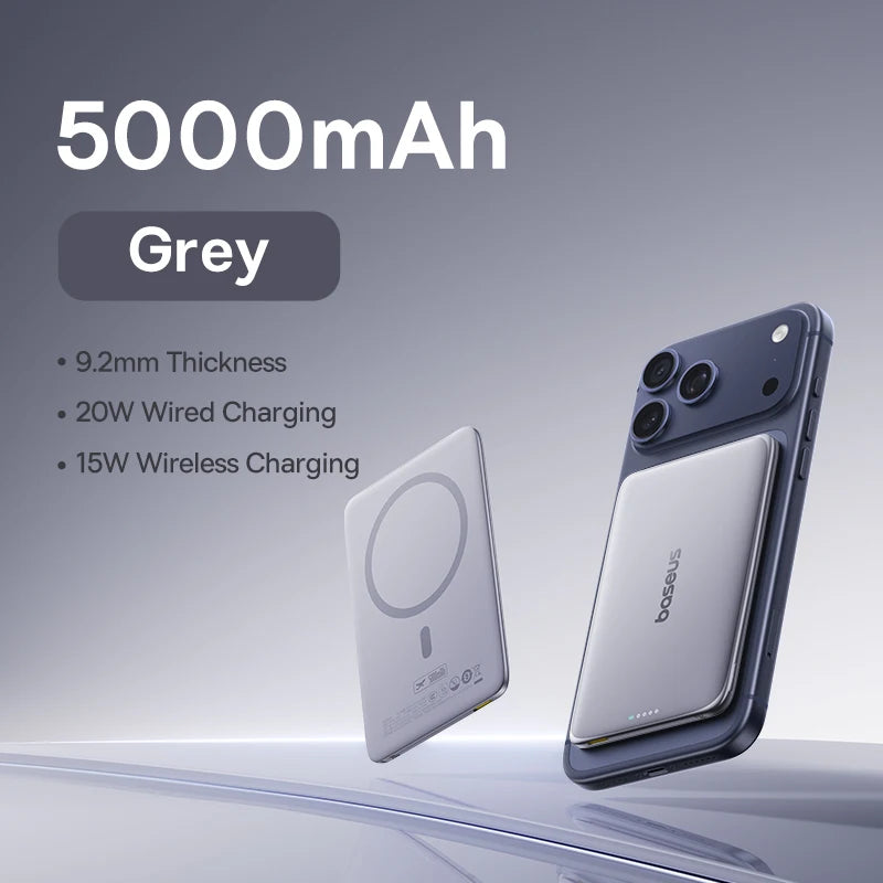 Baseus Power Bank 5000mAh 15W Magnetyczny Wireless