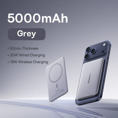Baseus Power Bank 5000mAh 15W Magnetyczny Wireless