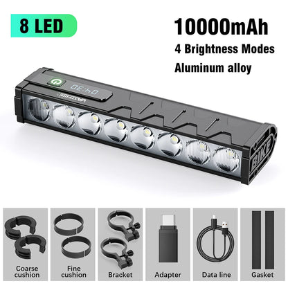 Bicycle Light Front 8/17LED 25500Lumen Bike Light 10000mAh Waterproof Flashlight USB Charging MTB Road Cycling Lamp Accessories