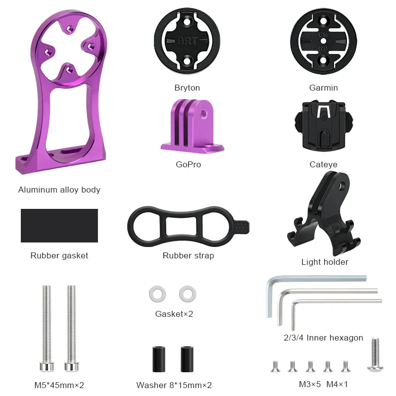 RIDERACE Bicycle Computer Holder Bike Handlebar Camera Mount Cycling Stopwatch Speedometer Bracket for Garmin Edge Bryton CatEye