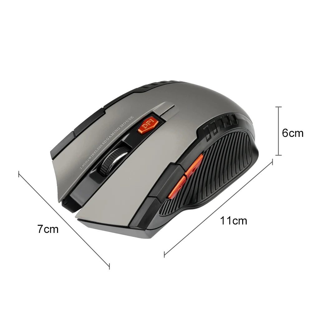 Mysz bezprzewodowa 2.4G 1600DPI 6 przycisków USB do PC i laptopa