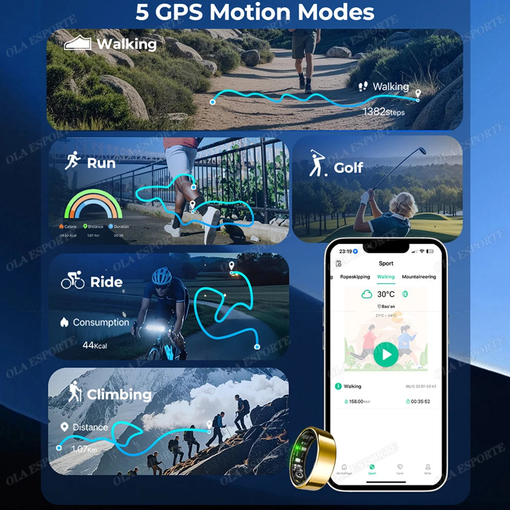 Smartring R09 – Pierścień Smart z Etui | Tętno, SpO2, Temperatura | 5ATM | Android iOS