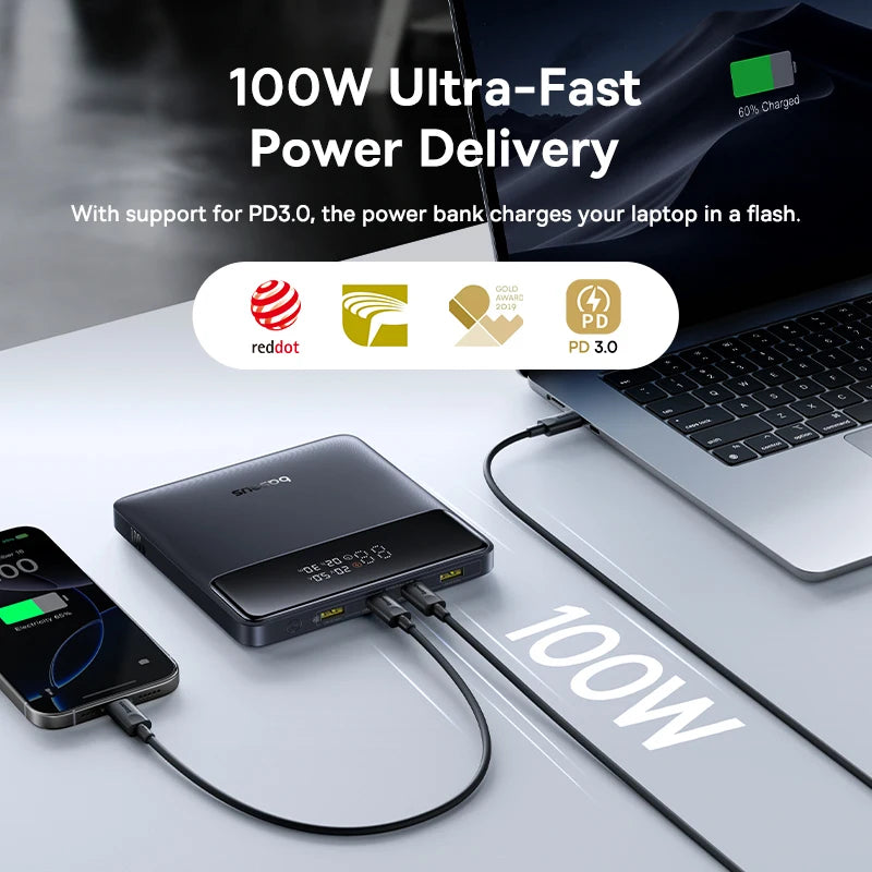 Baseus Power Bank 20000mAh 100W - szybkie ładowanie PD