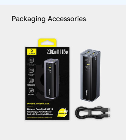 Baseus 145W Power Bank 20800mAh USB-C Szybkie Ładowanie