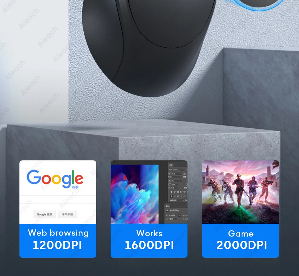 Mysz bezprzewodowa kompaktowa Bluetooth 1600DPI cicha