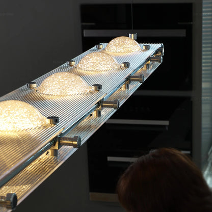 Nowoczesny Żyrandol LED do Kuchni, Jadalni i Salonu – Lampa Wisząca z Akrylu, Srebrna, Tri-color