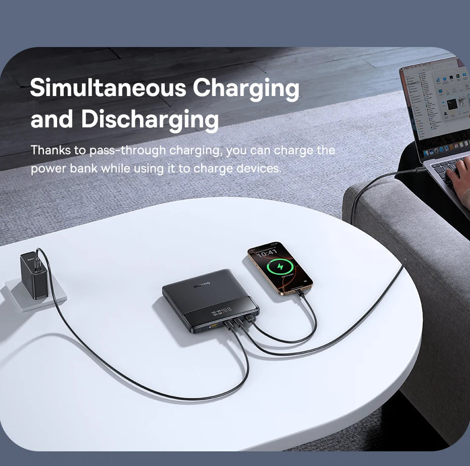 Baseus Power Bank 20000mAh 100W - szybkie ładowanie PD