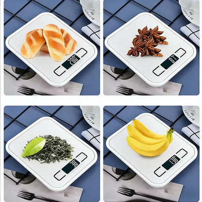 Waga kuchenna cyfrowa 5kg/10kg dokładność 1g wyświetlacz LCD – stal nierdzewna
