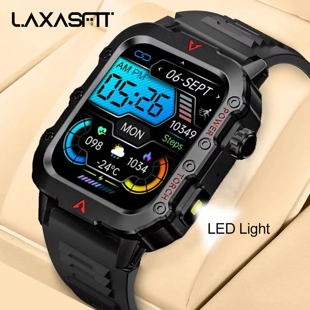 Smartwatch LAXASFIT Q11 – Latarka LED, Monitorowanie Zdrowia, Sport