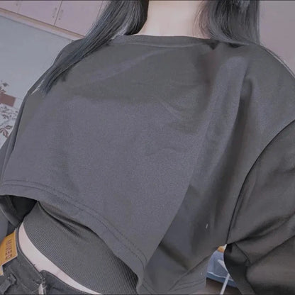 Bluza Damska Oversize Pullover z Kapturem – Jednolity Kolor Streetwear