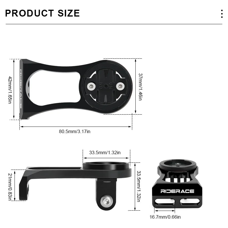 RIDERACE Bicycle Computer Holder Bike Handlebar Camera Mount Cycling Stopwatch Speedometer Bracket for Garmin Edge Bryton CatEye