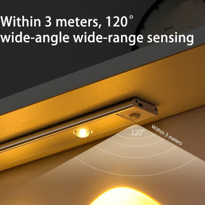 Lampka LED pod szafkę z czujnikiem ruchu – ładowanie USB-C, 3 barwy, przyciemnianie, 20/30/40/50 cm