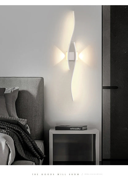 Kinkiet LED Ścienny Aluminiowy 12-18W Salon Sypialnia TV 60-80cm Czarny