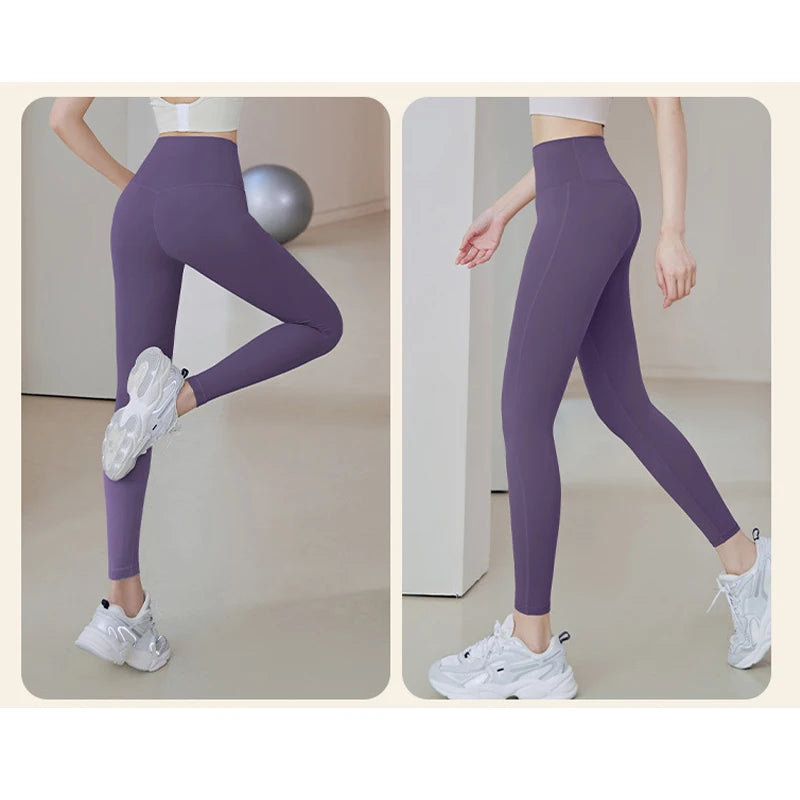 Legginsy Sportowe Prążkowane Bezszwowe – Wysoki Stan, Kontrola Brzucha, Joga