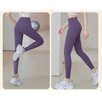 Legginsy Sportowe Prążkowane Bezszwowe – Wysoki Stan, Kontrola Brzucha, Joga